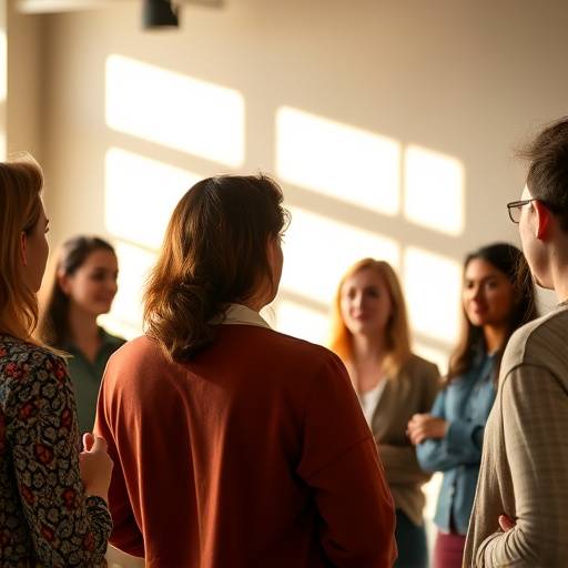 Personas practicando discurso en un curso básico